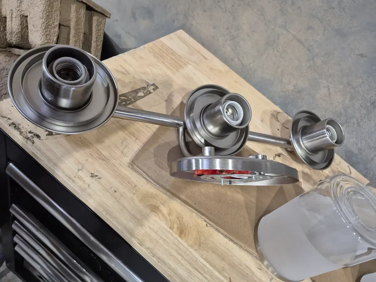 Truitt 23.25 in. 3-Light Brushed Nickel Vanity Light with Frosted and Clear Edge Glass Shades - image 5