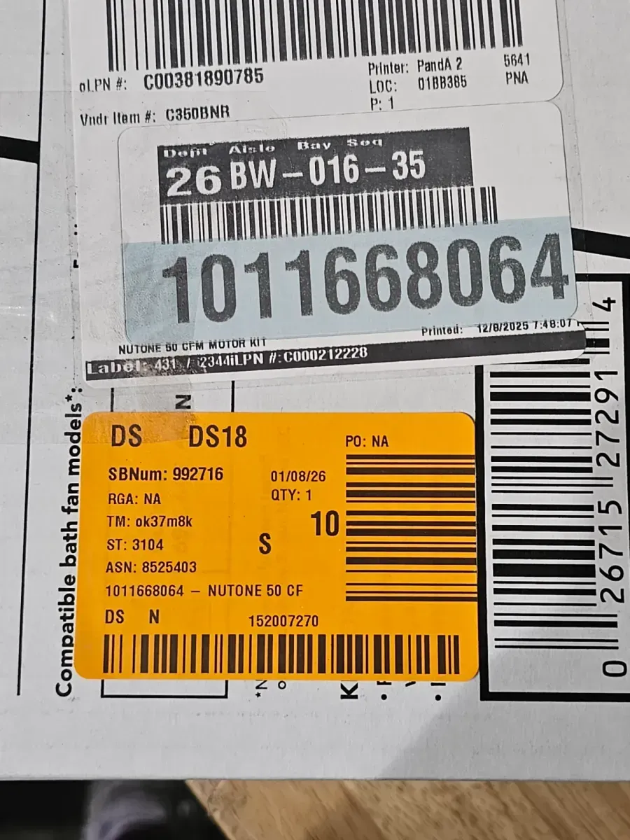 Genuine Replacement Motor Wheel for 696N Ventilation Fan, 50CFM, 4.0 Sones - image 4