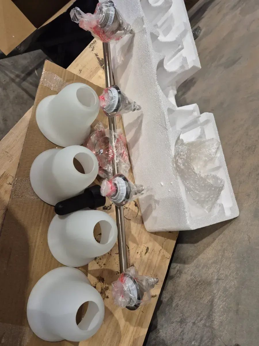 Olgelthorpe 29.8 in. 4-Light Brushed Nickel Bathroom Vanity Light Fixture with Bell Shaped Frosted Glass Shades - image 4