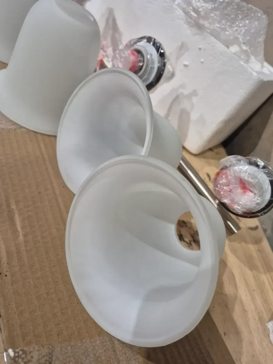 Olgelthorpe 29.8 in. 4-Light Brushed Nickel Bathroom Vanity Light Fixture with Bell Shaped Frosted Glass Shades - image 5