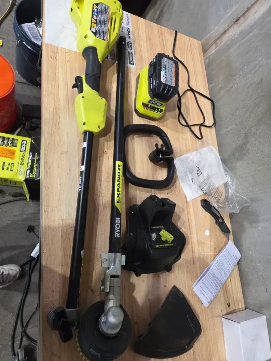 ONE+ HP 18V Brushless Whisper Series 15 in. Cordless Attachment Capable String Trimmer with 4.0 Ah Battery and Charger - image 2