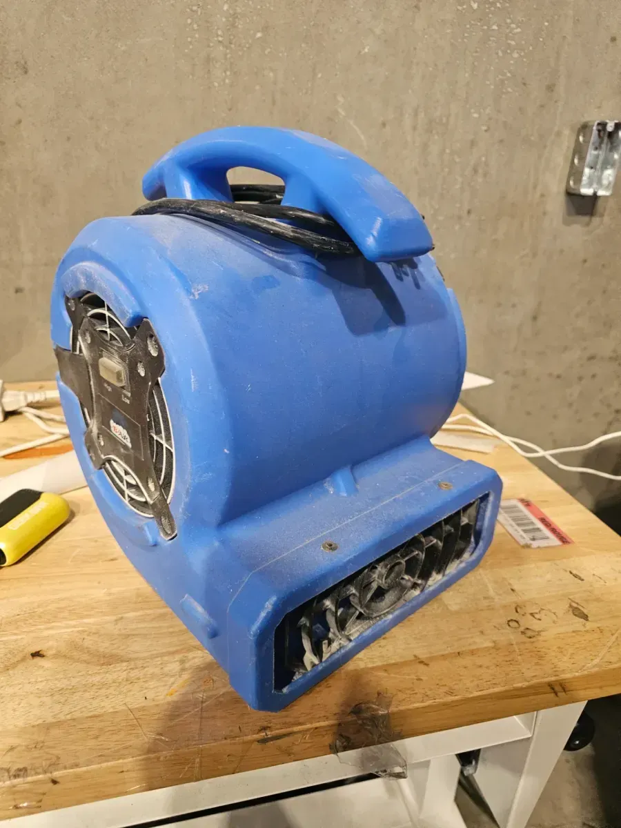 B-Air 1/4 HP Air Mover Blower Fan for Water Damage Restoration Carpet Dryer Floor Home and Plumbing Use in Blue - image 2