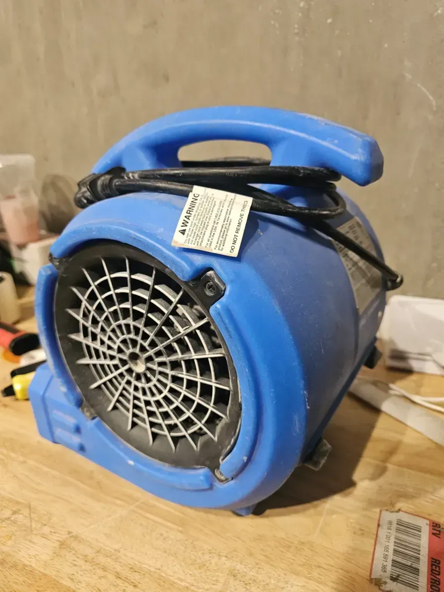 B-Air 1/4 HP Air Mover Blower Fan for Water Damage Restoration Carpet Dryer Floor Home and Plumbing Use in Blue - image 3