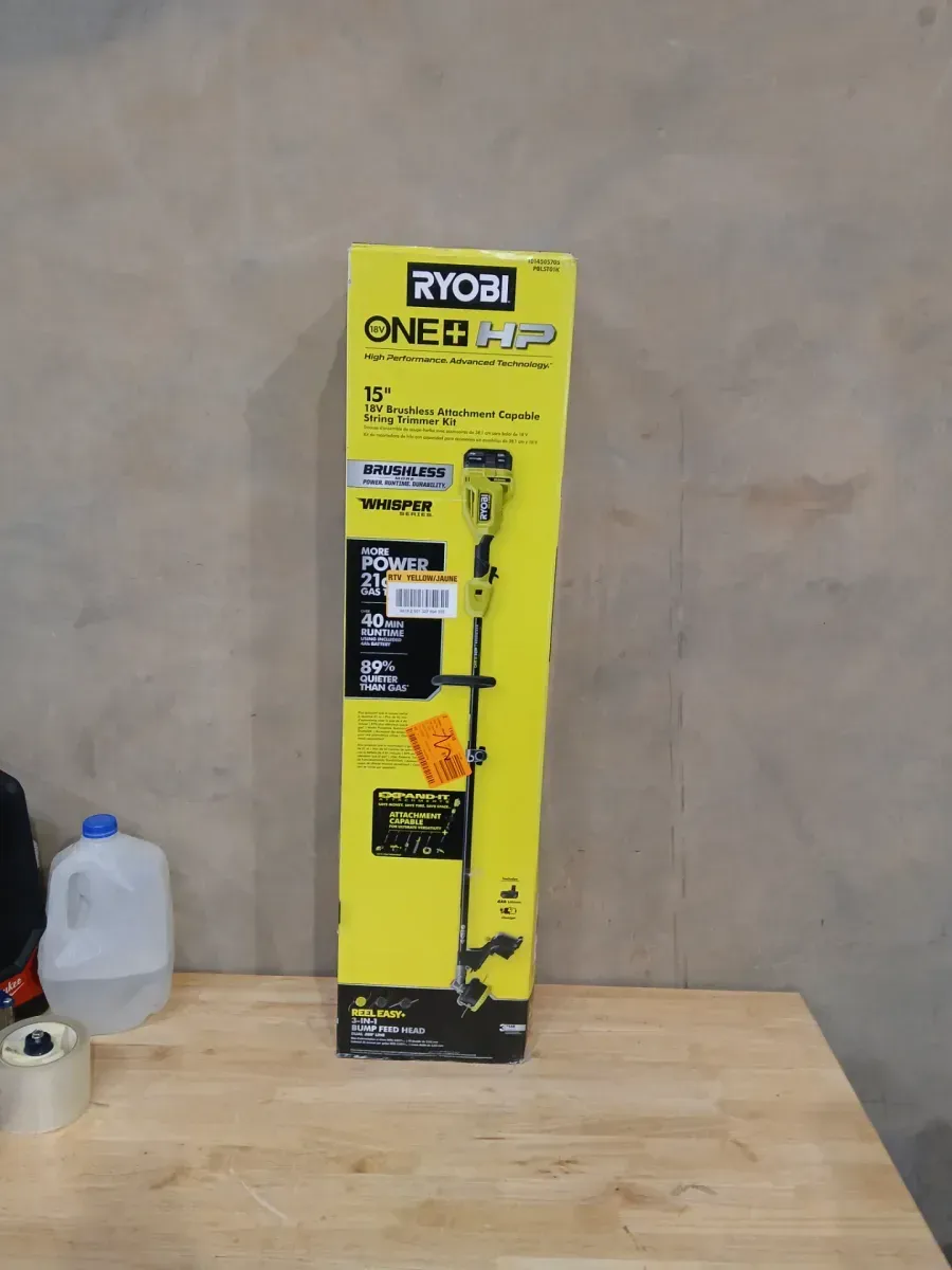 ONE+ HP 18V Brushless Whisper Series 15 in. Cordless Attachment Capable String Trimmer with 4.0 Ah Battery and Charger - image 2