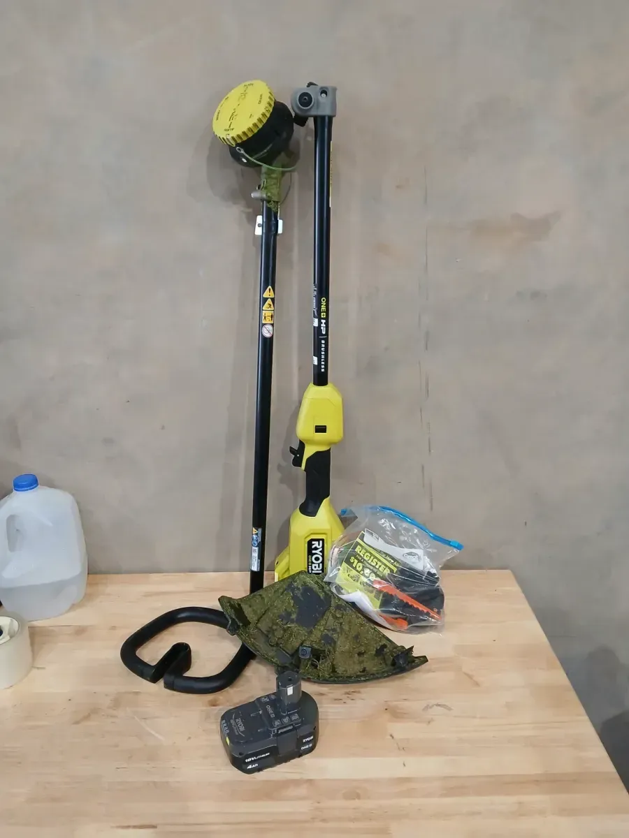 ONE+ HP 18V Brushless Whisper Series 15 in. Cordless Attachment Capable String Trimmer with 4.0 Ah Battery and Charger - image 3