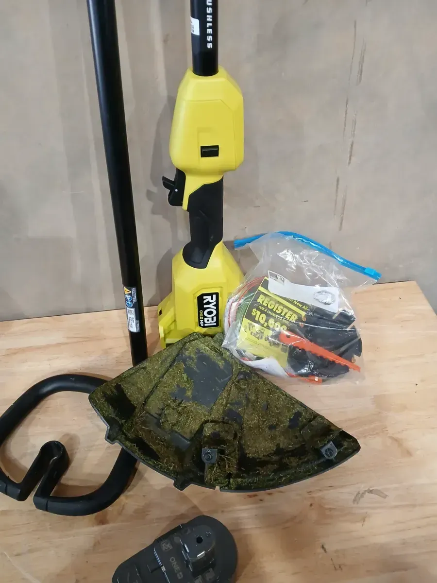 ONE+ HP 18V Brushless Whisper Series 15 in. Cordless Attachment Capable String Trimmer with 4.0 Ah Battery and Charger - image 4