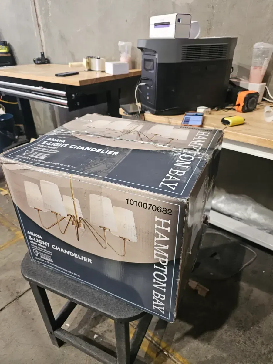 Anaya 5-Light Gold Chandelier Light Fixture with White Glass Shades - image 8