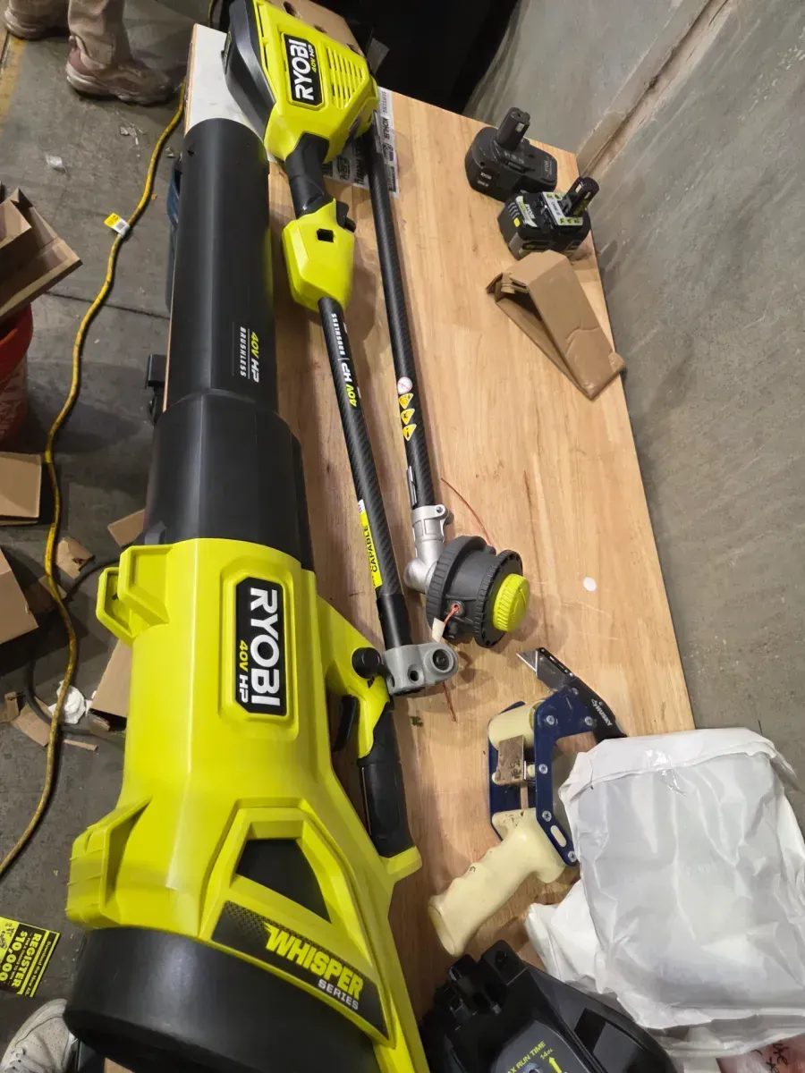 40V HP Brushless 650 CFM 160 MPH Cordless Leaf Blower and Carbon Fiber String Trimmer with 4Ah Battery and Charger - image 2