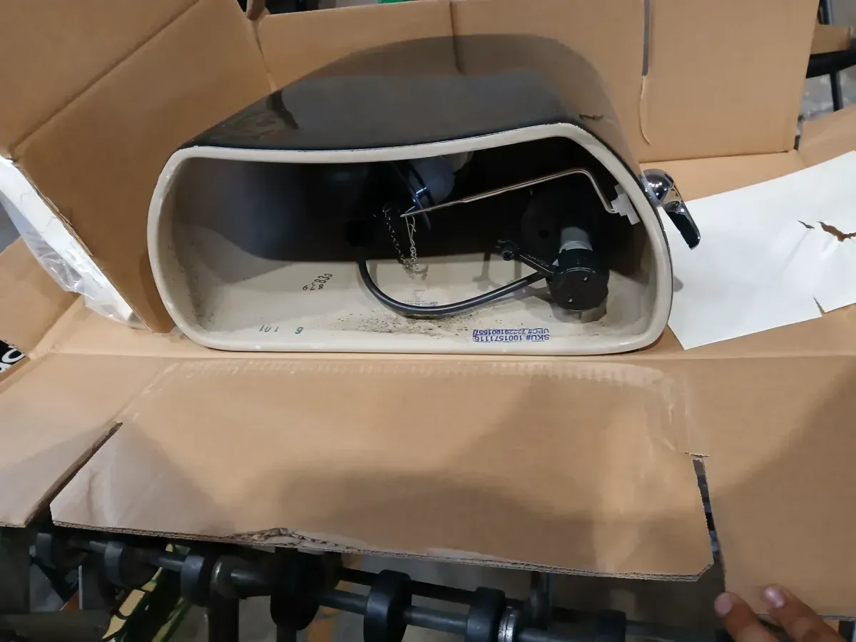 12 in. Rough In Two-Piece 1.28 GPF Single Flush Elongated Toilet in Black, Seat Included - image 4