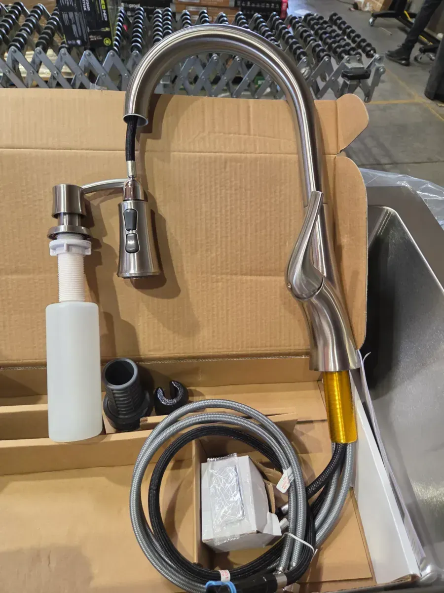 Dolancourt Tight Radius 33 in. Drop-In Single Bowl 18 Gauge Stainless Steel Kitchen Sink with Pull-Down Faucet - image 2