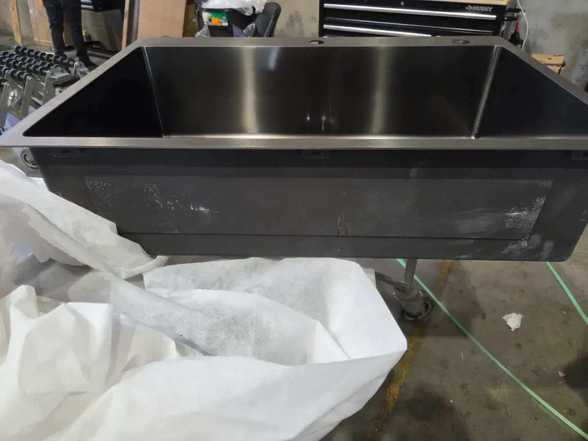 33 in. Drop-In Single Bowl 18 Gauge Gunmetal Black Stainless Steel Kitchen Sink with Black Spring Neck Faucet - image 5