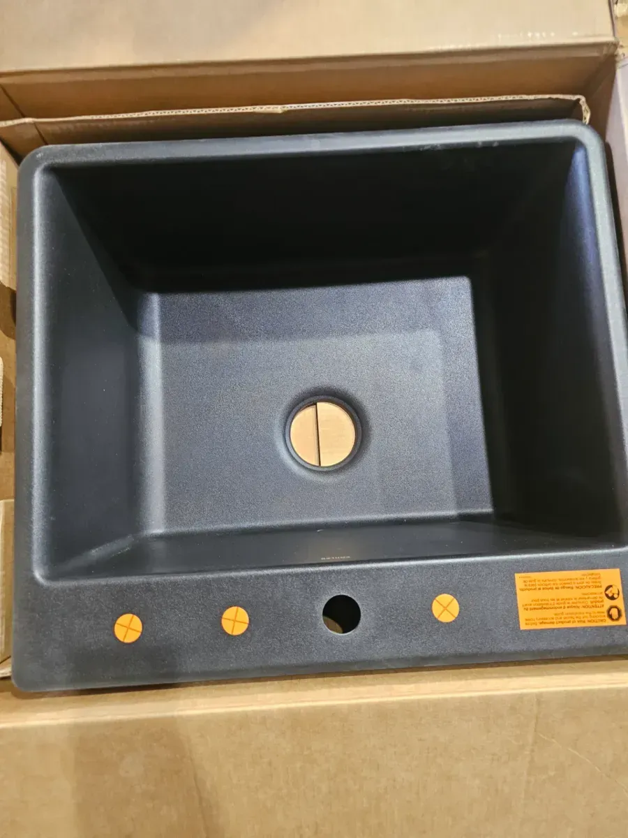 Kennon Drop-In Neoroc Granite Composite 25 in. Single Bowl Kitchen Sink in Matte Black with Basin Rack - image 4