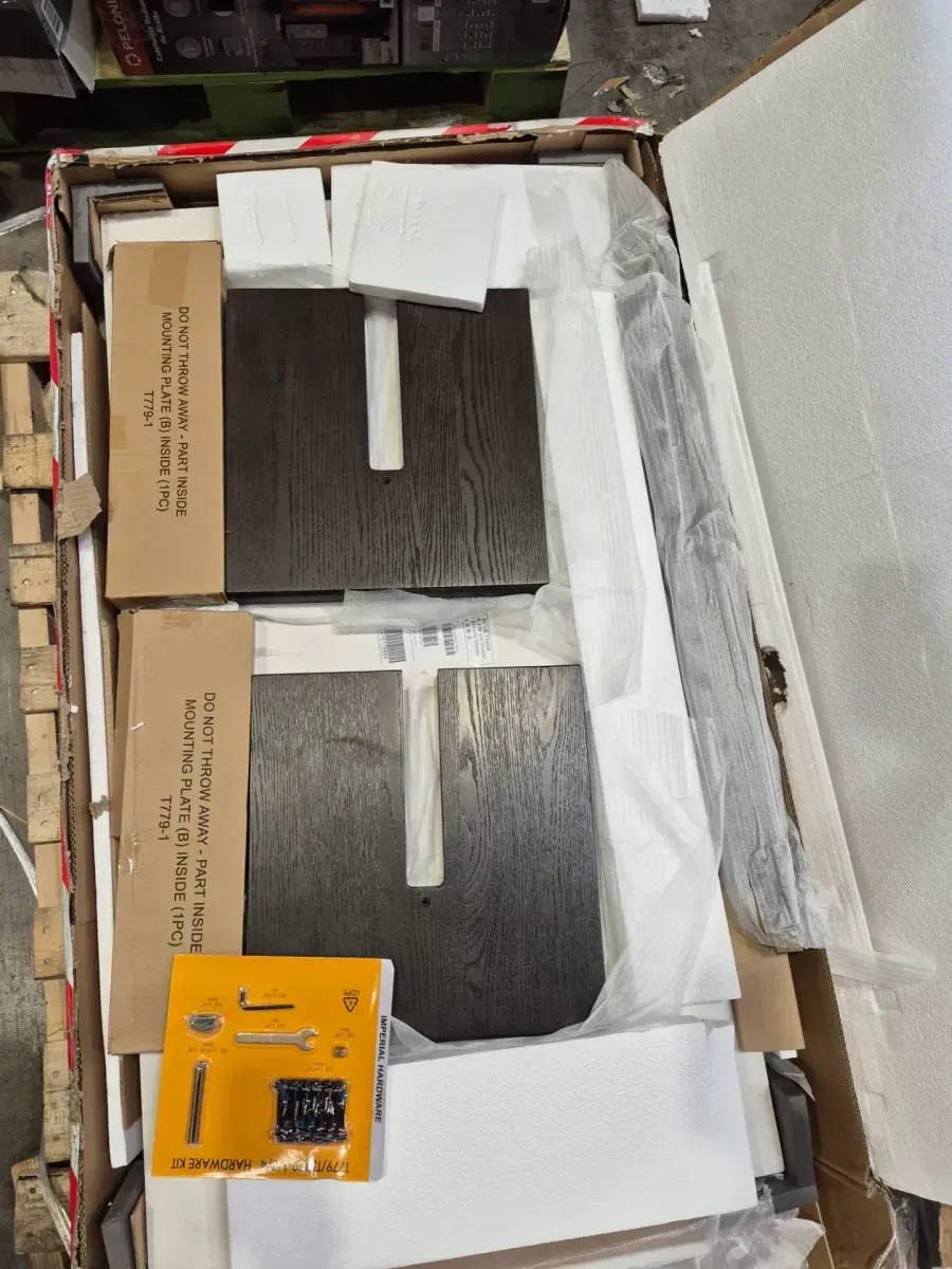 Burkhaus 52 In. White/Brown Rectangle Marble Coffee Table - image 2