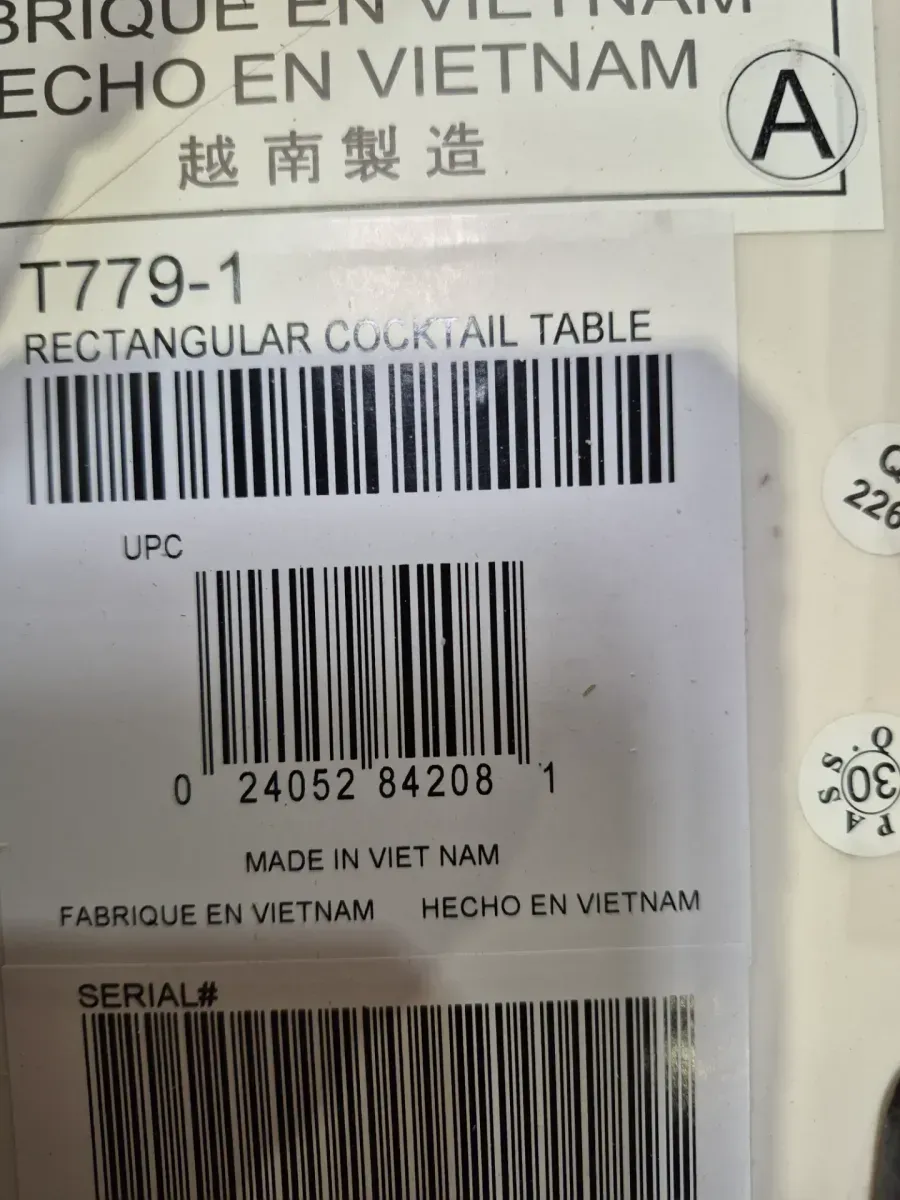 Burkhaus 52 In. White/Brown Rectangle Marble Coffee Table - image 3