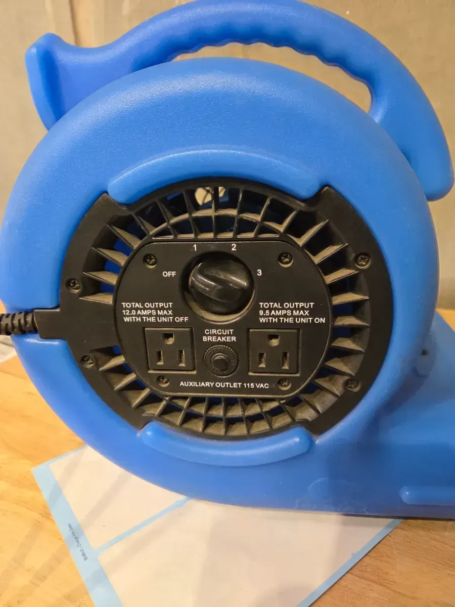 1/4 HP Air Mover Blower Fan for Water Damage Restoration Carpet Dryer Floor Home and Plumbing Use in Blue - image 2