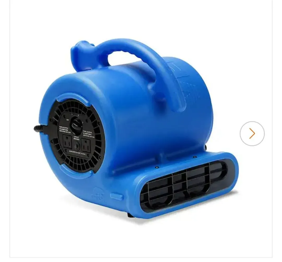 1/4 HP Air Mover Blower Fan for Water Damage Restoration Carpet Dryer Floor Home and Plumbing Use in Blue - image 3