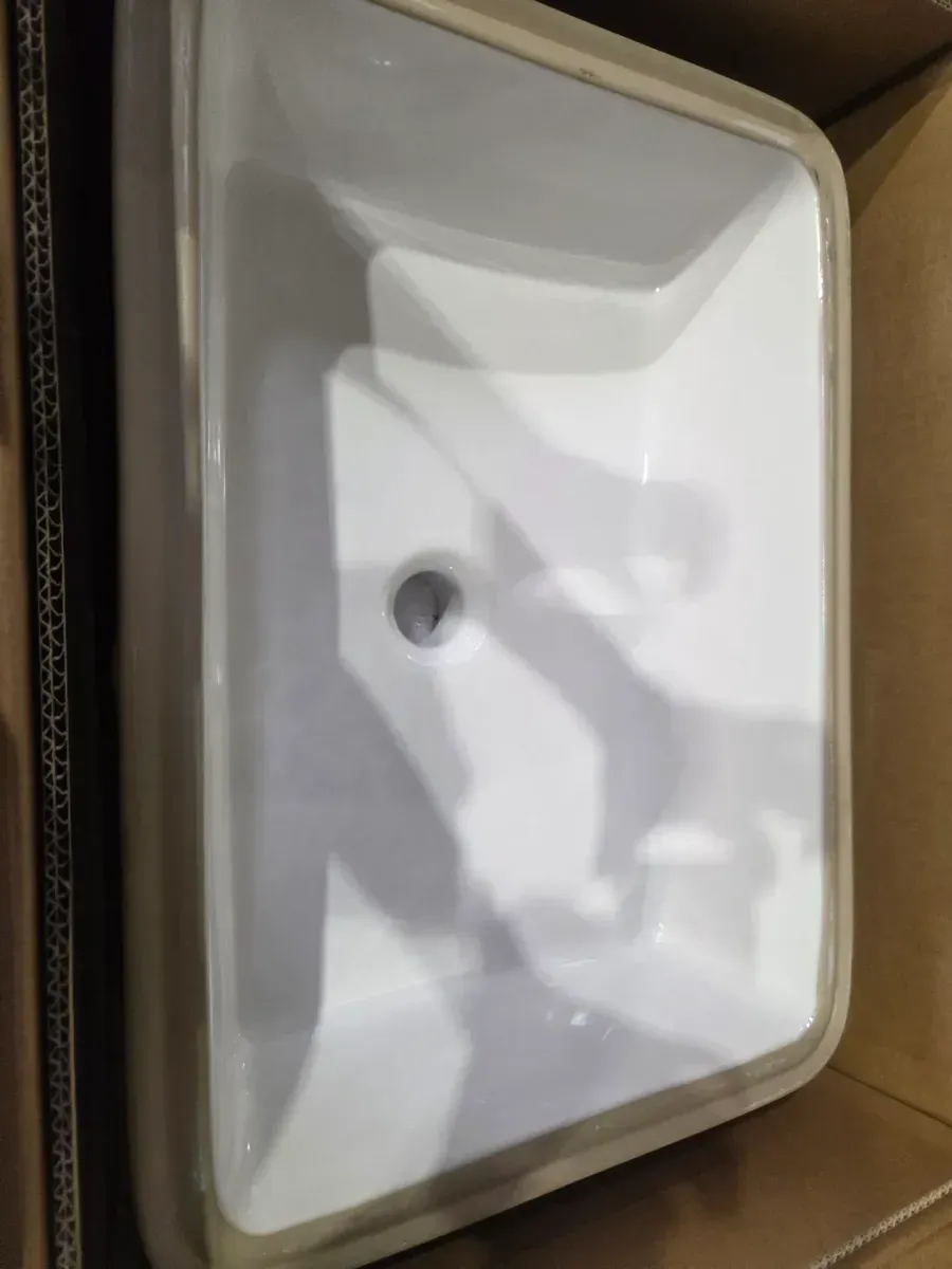 22 in. Ceramic Rectangular Undermount Bathroom Sink in White with Overflow Drain - image 3