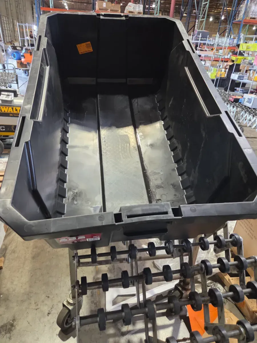 57 Gal. Pro Grip Storage Tote with Wheels in Black  - image 2