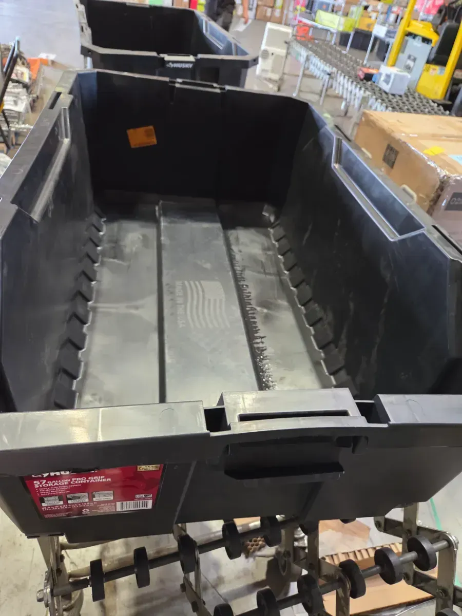 57 Gal. Pro Grip Storage Tote with Wheels in Black  - image 2