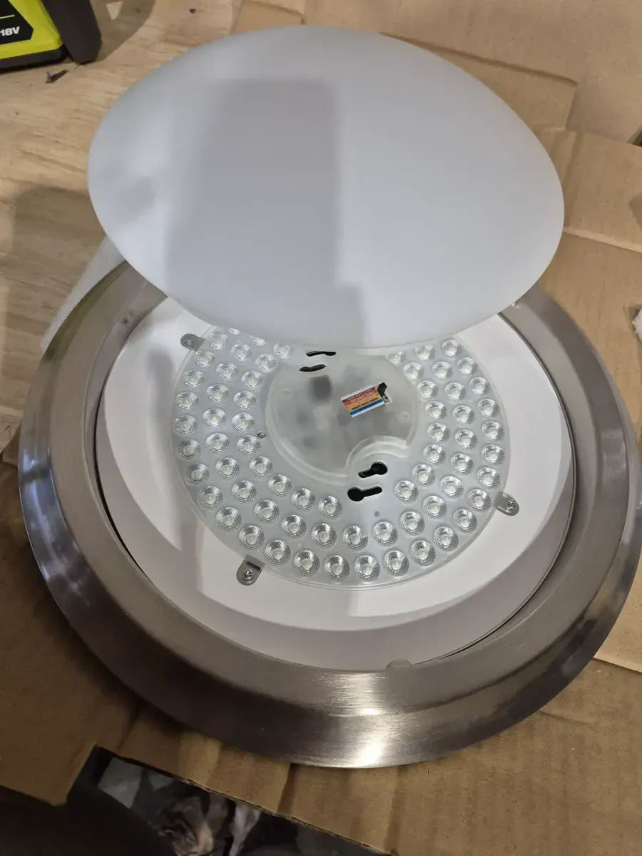 Withers 13 in. Light Brushed Nickel Adjustable CCT Integrated LED Ceiling Flush Mount Fixture with Glass Shade - image 6