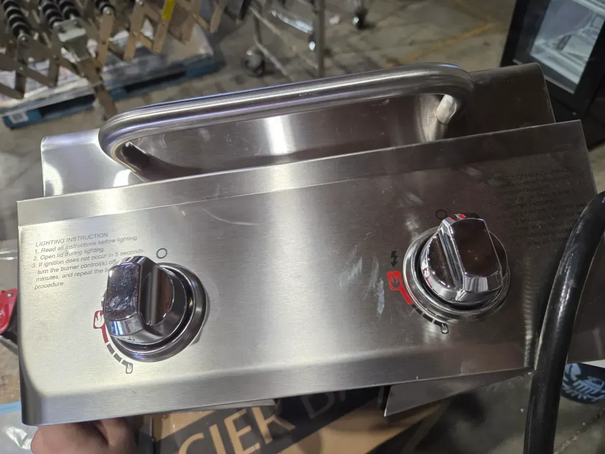 2-Burner Portable Propane Gas Table Top Grill in Stainless Steel - image 4