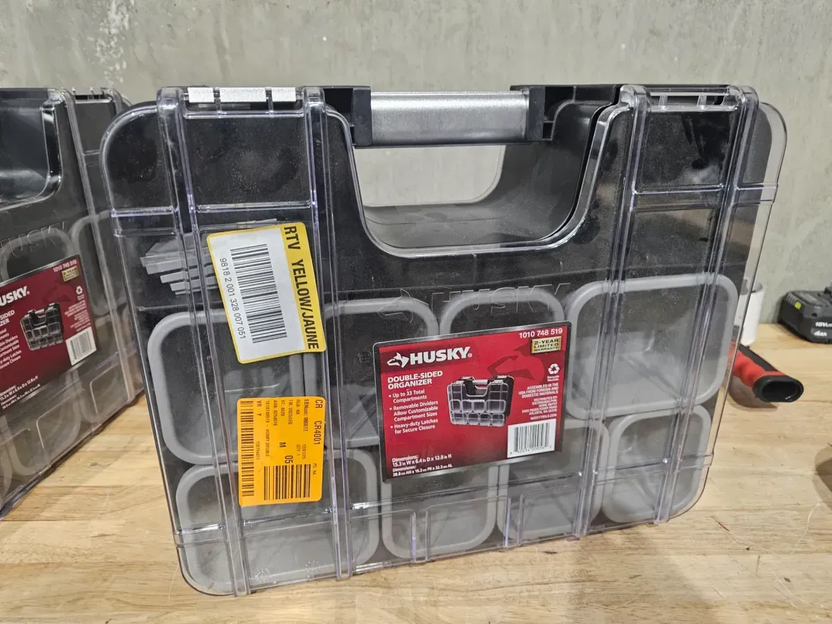 Portable Small Parts Organizer with Removable Bins and Clear Lid - image 3