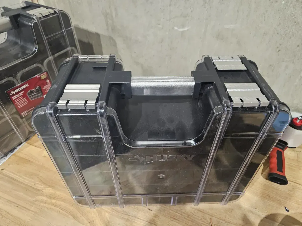 Portable Small Parts Organizer with Removable Bins and Clear Lid - image 4