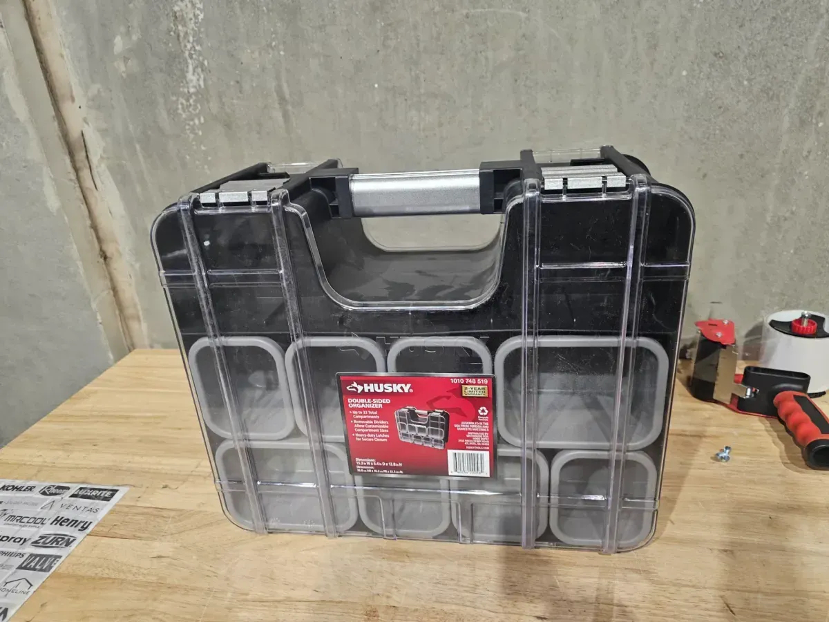 Portable Small Parts Organizer with Removable Bins and Clear Lid - image 3