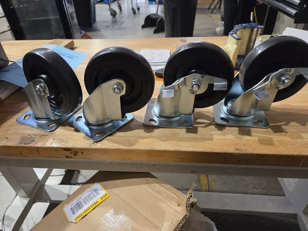 Set of 4 Heavy-Duty Caster Wheels (2 Fixed, 2 Swivel with Brakes) - image 1