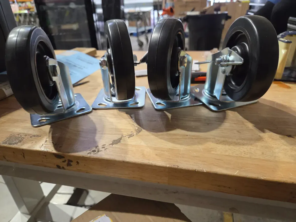 Set of 4 Heavy-Duty Caster Wheels (2 Fixed, 2 Swivel with Brakes) - image 2