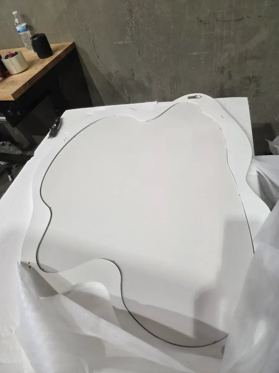 Asymmetrical Irregular Wall Mirror with White Frame - image 3