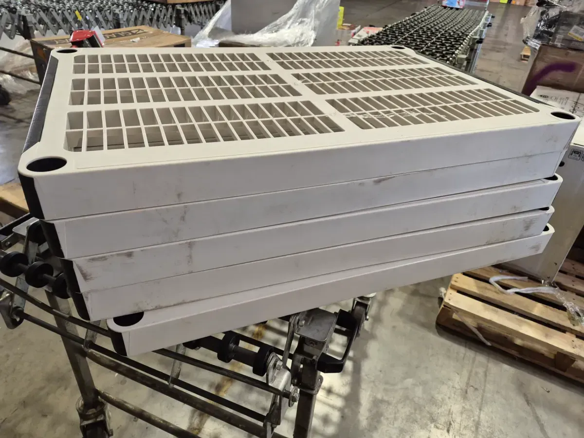 Lot of 4 Heavy-Duty Plastic Ventilated Shelving Panels - image 1