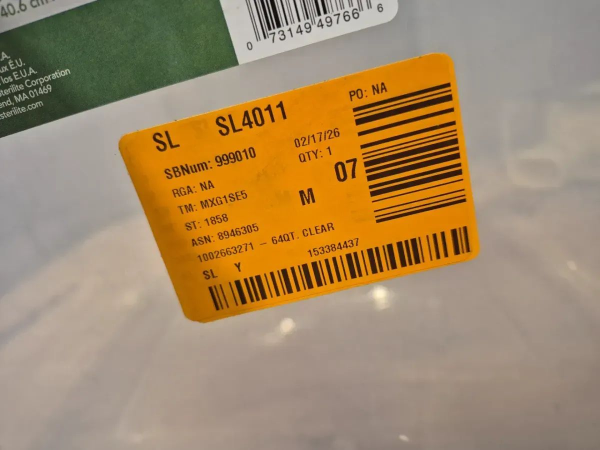 Clear Plastic Storage Tote with Red Latching Lid - image 4