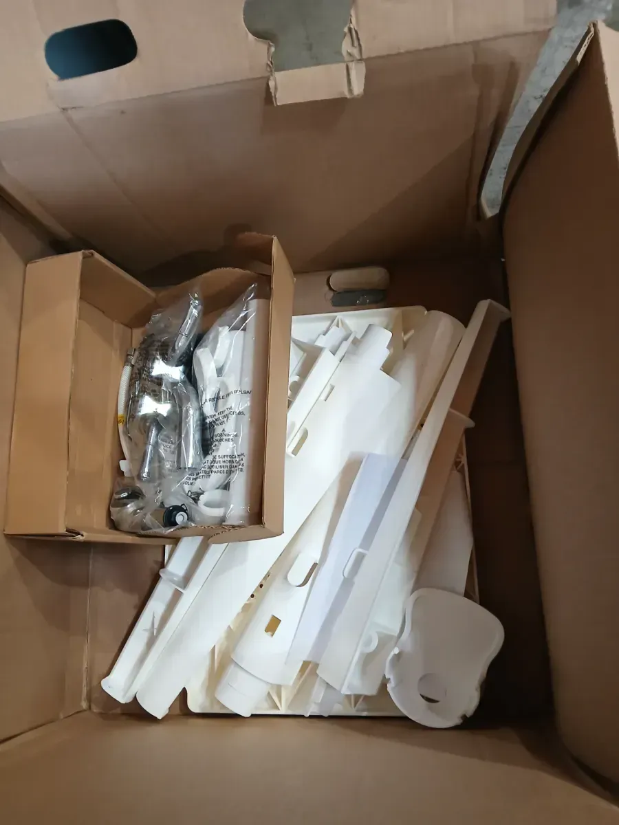 Glacier Bay 24.1 in. L x 24.1 in. W x 36.7 in. H Laundry Sink / Utility Sink Work Center in White with Pull-Out Faucet in Chrome - image 5