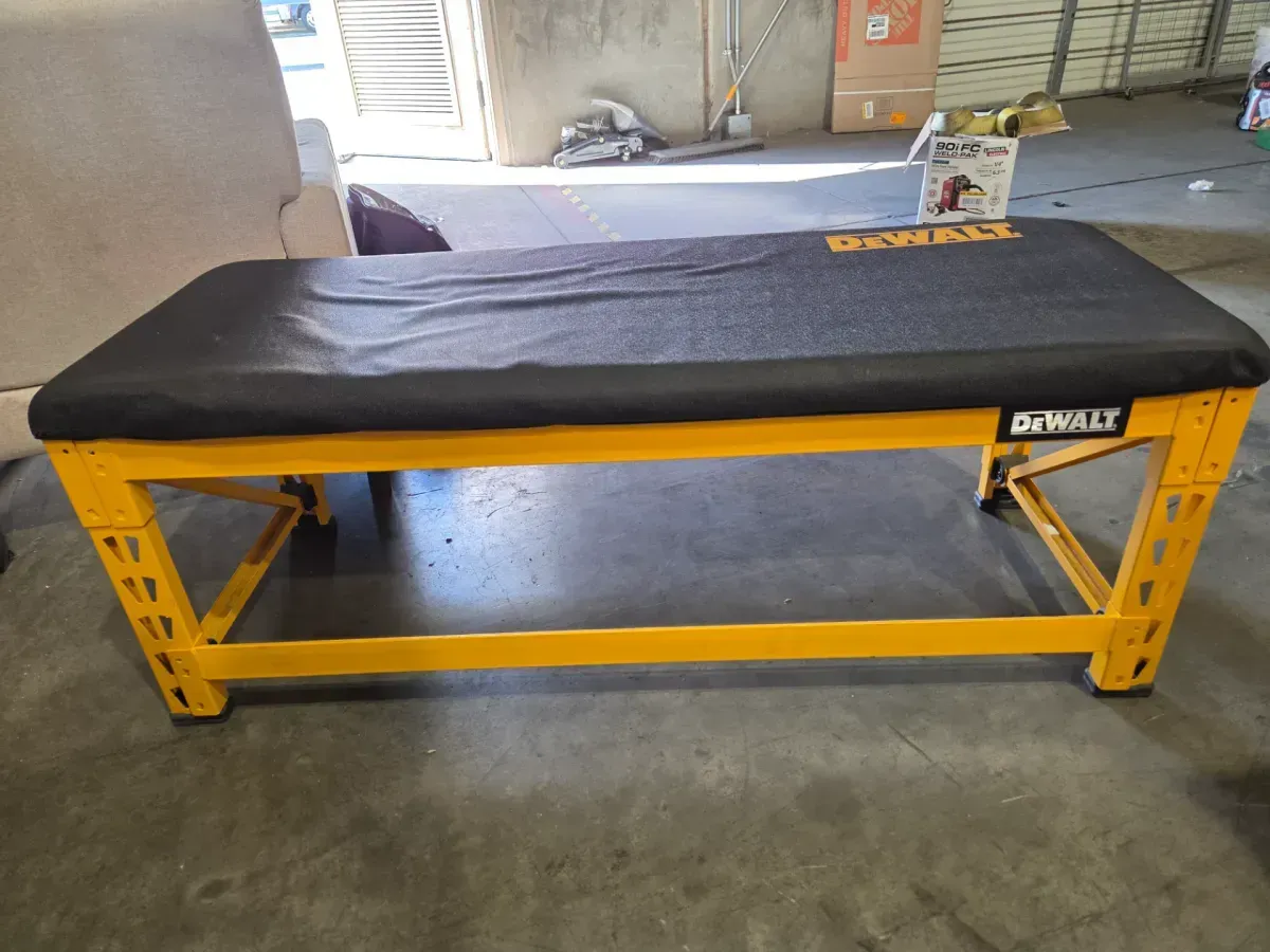 20 in. H x 50 in. W x 18 in. D Garage Bench with Wire Grid Storage Shelf - image 3