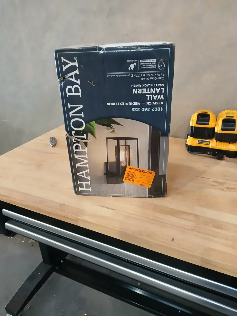 Keswick 12.5 in. Modern 1-Light Matte Black Hardwired Outdoor Wall Light Lantern Sconce with Clear Glass - image 2