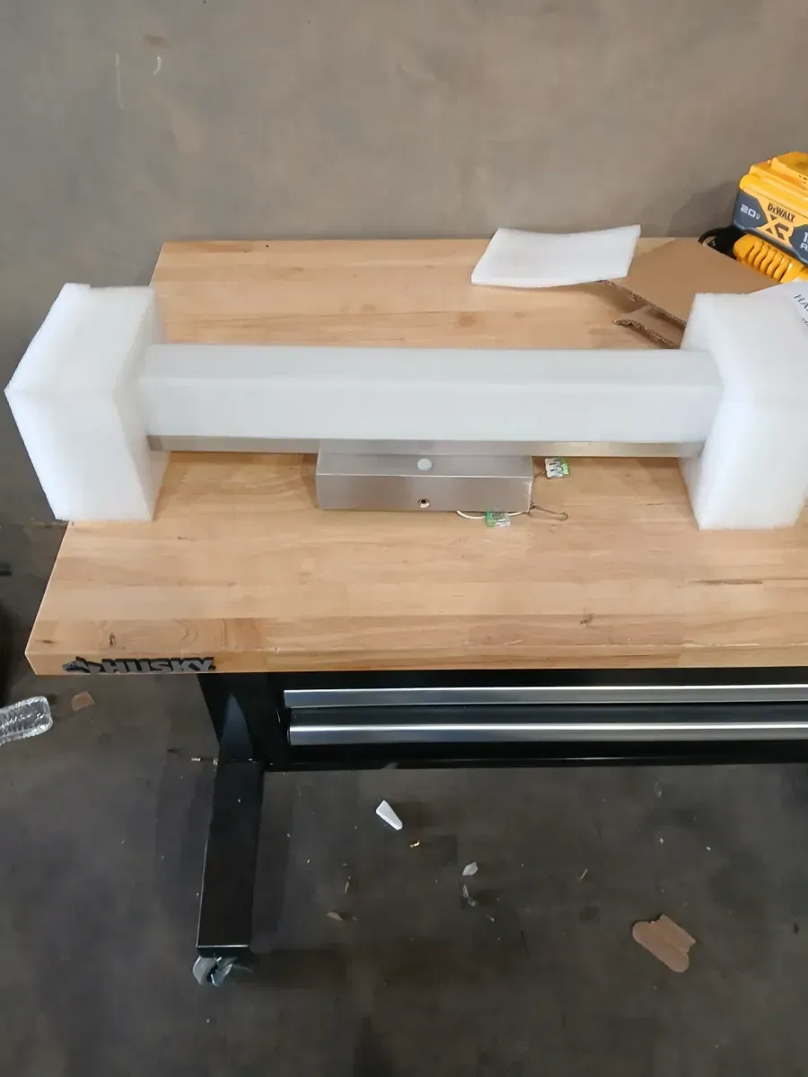 Astrid 23 in. 1-Light Brushed Nickel LED 5CCT Vanity Light with Frosted Glass and Sensor Operated Night Light - image 4