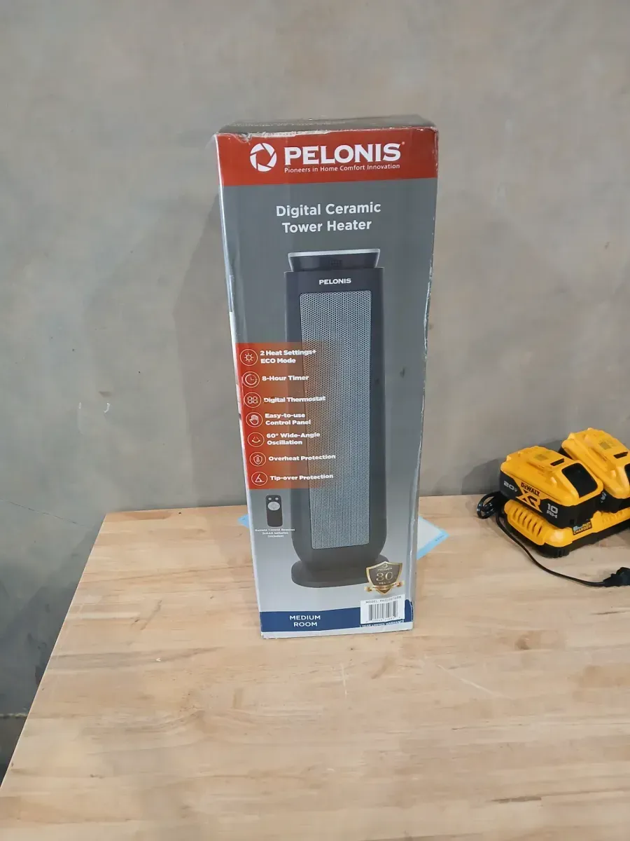 1500-Watt 23 in. Digital Tower Indoor Ceramic Heater Quiet Operation w/ Safety Overheat Protection and Fan Mode in Black - image 3