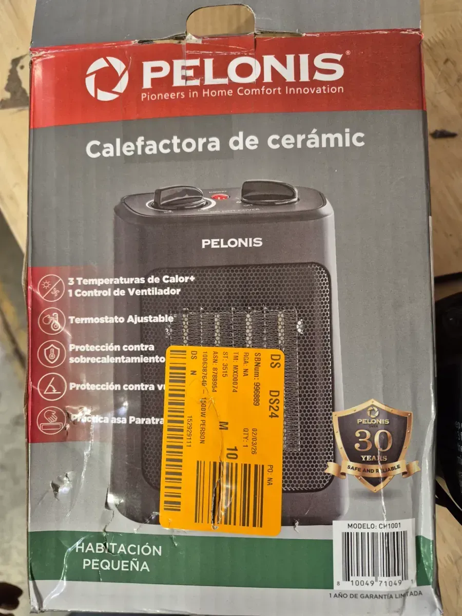 Pelonis 1500-Watt 9 in. Electric Personal Ceramic Space Heater with Thermostat - image 1