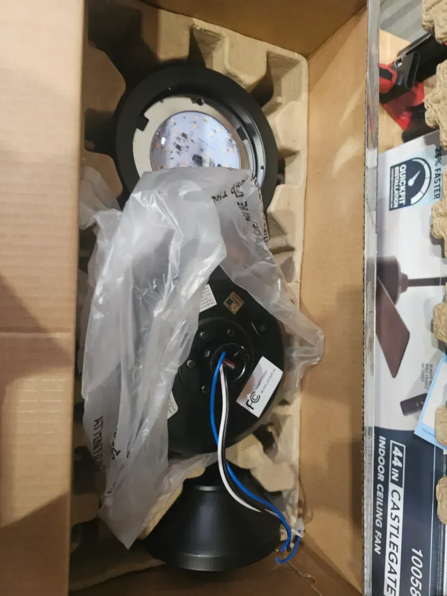 Castlegate 44 in. Indoor Integrated LED Matte Black Ceiling Fan with 3 Reversible Blades, Light Kit and Remote Control - image 5