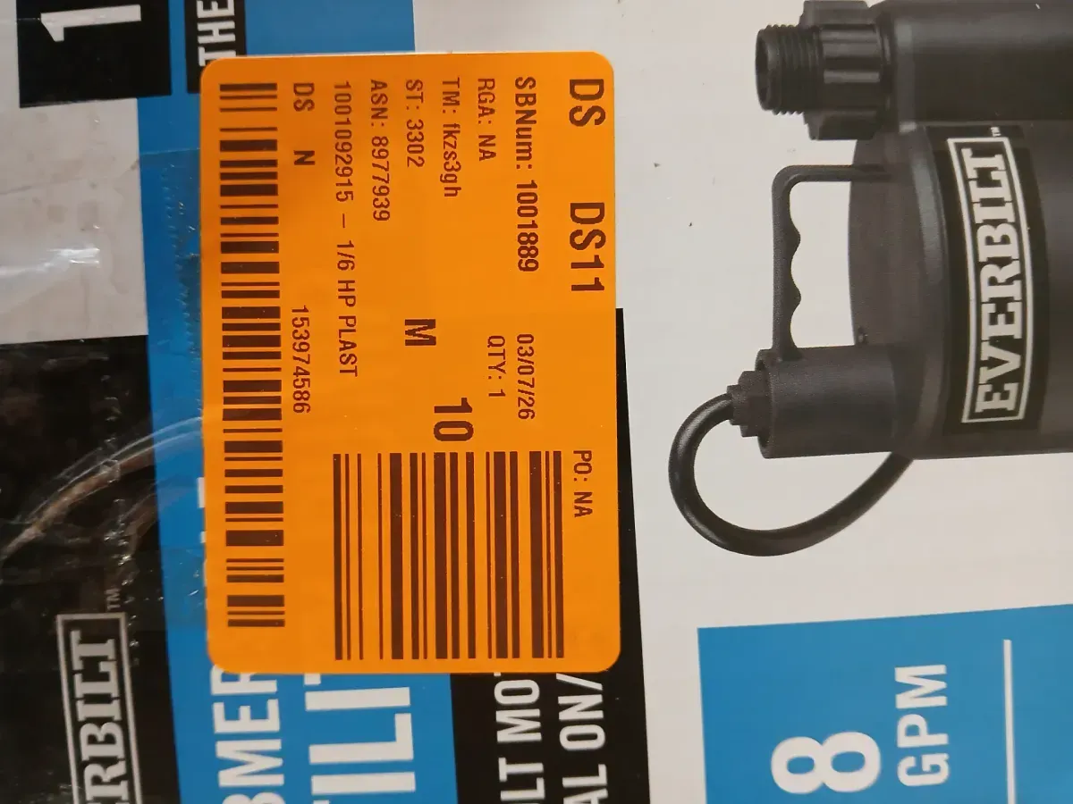 Everbilt 1/6 HP Plastic Submersible Utility Pump - image 4