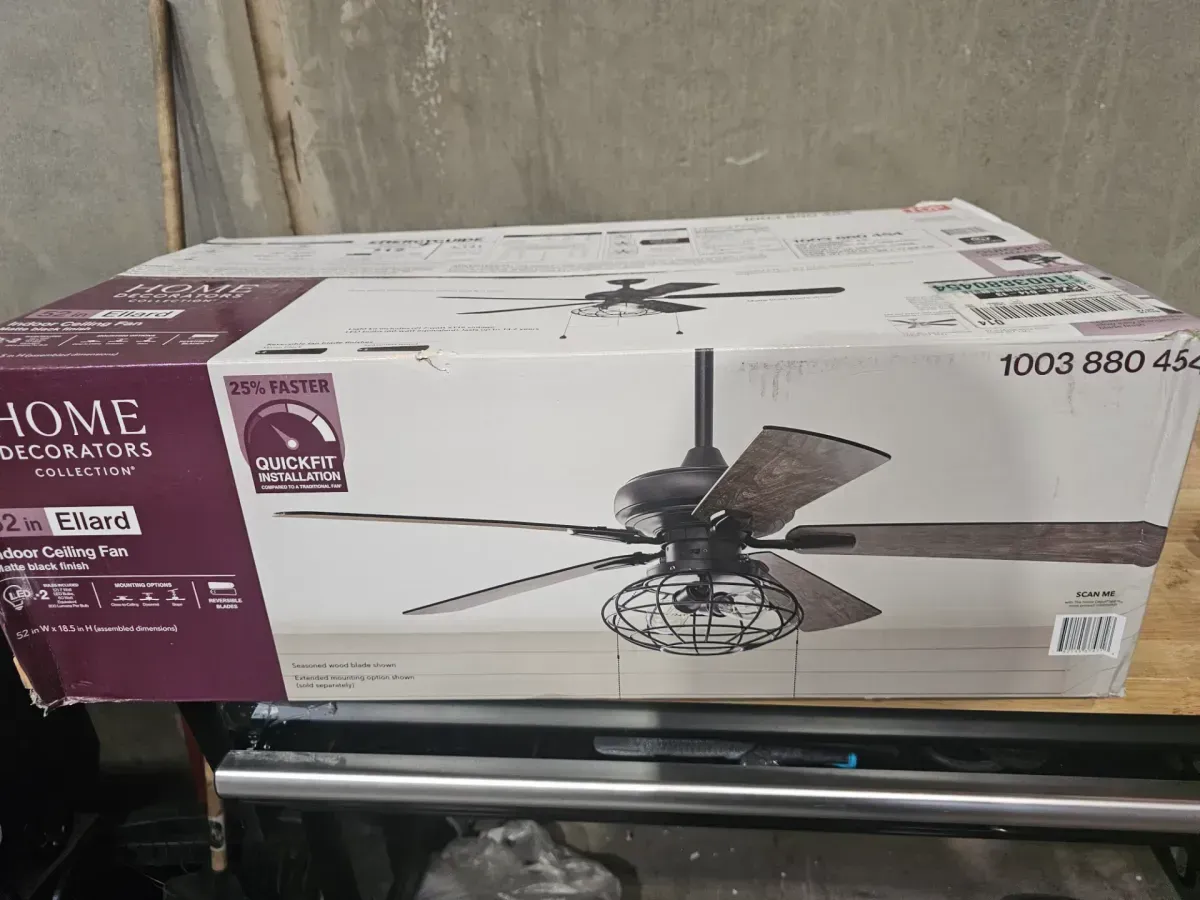 Ellard 52 in. LED Indoor Matte Black Ceiling Fan with Light  - image 3