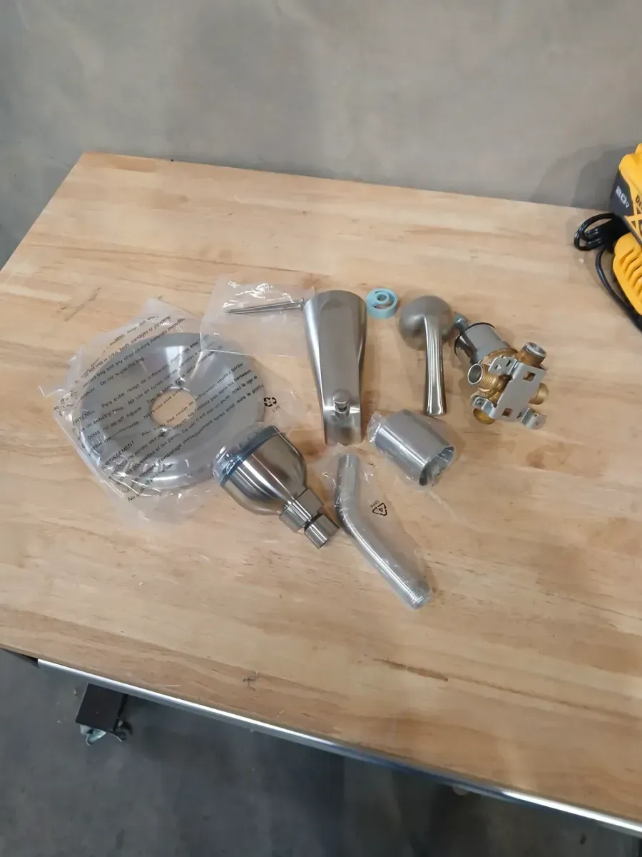 Foundations Single-Handle 1-Spray Tub and Shower Faucet in Brushed Nickel (Valve Included) - image 3