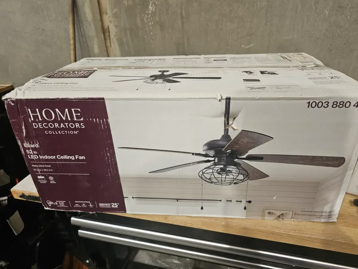 Ellard 52 in. LED Indoor Matte Black Ceiling Fan with Light  - image 2