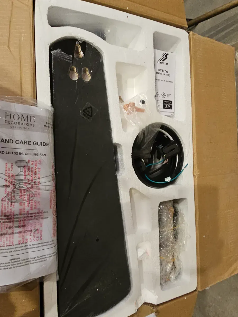 Ellard 52 in. LED Indoor Matte Black Ceiling Fan with Light  - image 4