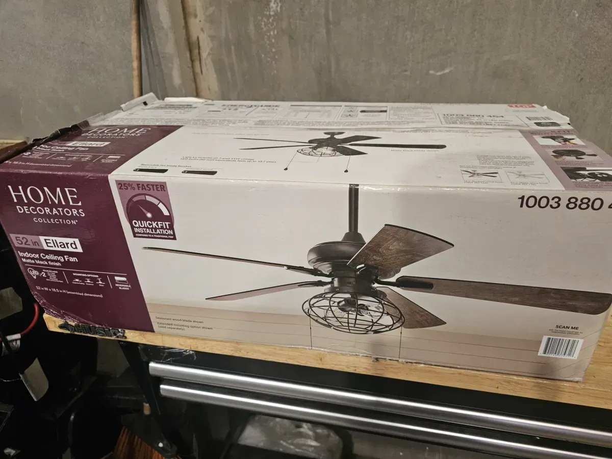 Ellard 52 in. LED Indoor Matte Black Ceiling Fan with Light  - image 2