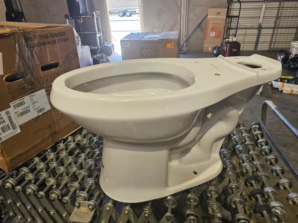 12 in. Rough In Two-Piece 1.28 GPF Single Flush Round Toilet in Biscuit, Seat Included - image 2