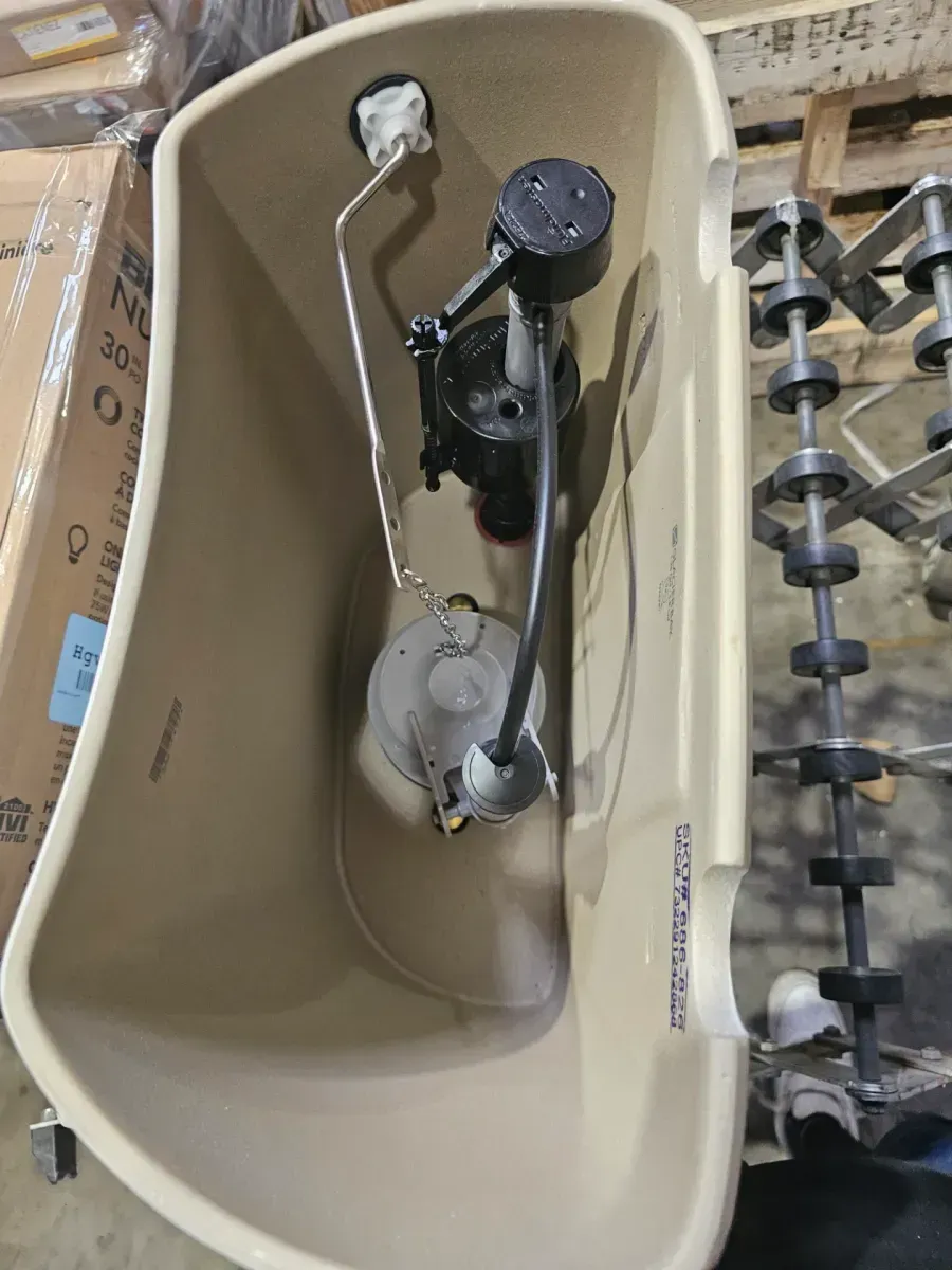 12 in. Rough In Two-Piece 1.28 GPF Single Flush Round Toilet in Biscuit, Seat Included - image 4