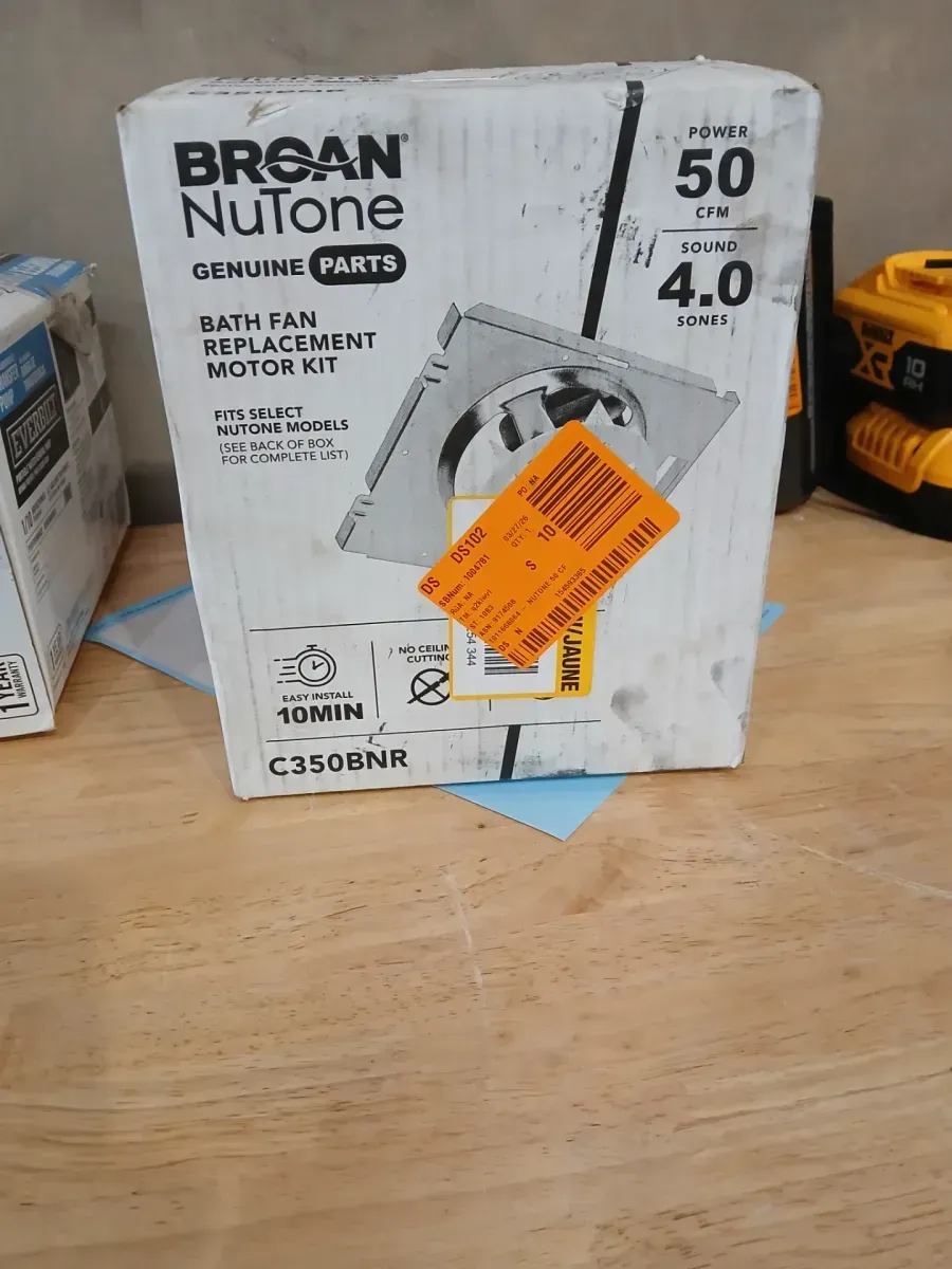 Genuine Replacement Motor Wheel for 696N Ventilation Fan, 50CFM, 4.0 Sones - image 2