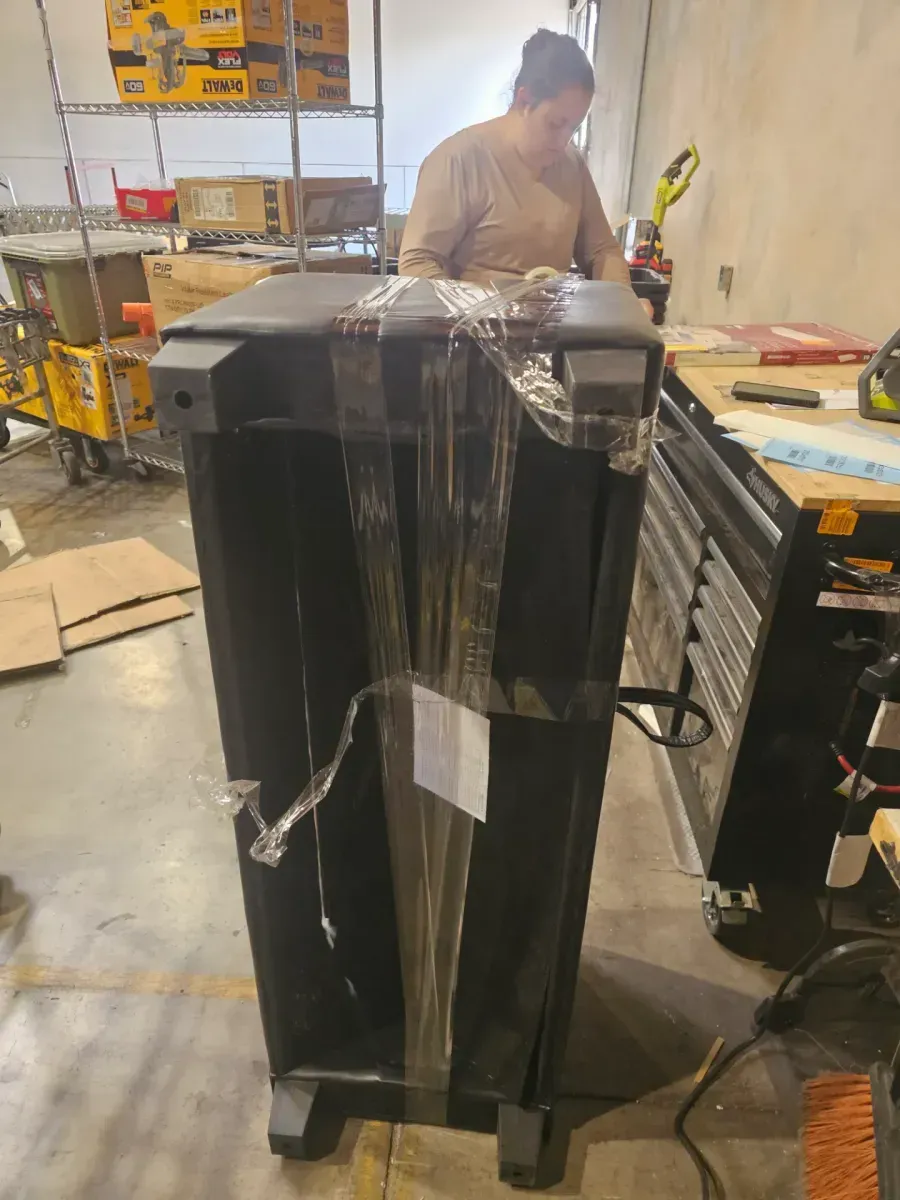 Black Faux Leather Rectangle Upholstered Accent Big (48 in.) Ottoman Bench w/ Storage for Bedroom, Living Room, Hallway - image 3